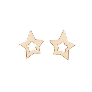 【me.luxe】K10黃K不規則星星耳環(日本輕珠寶網路銷售NO.1)
