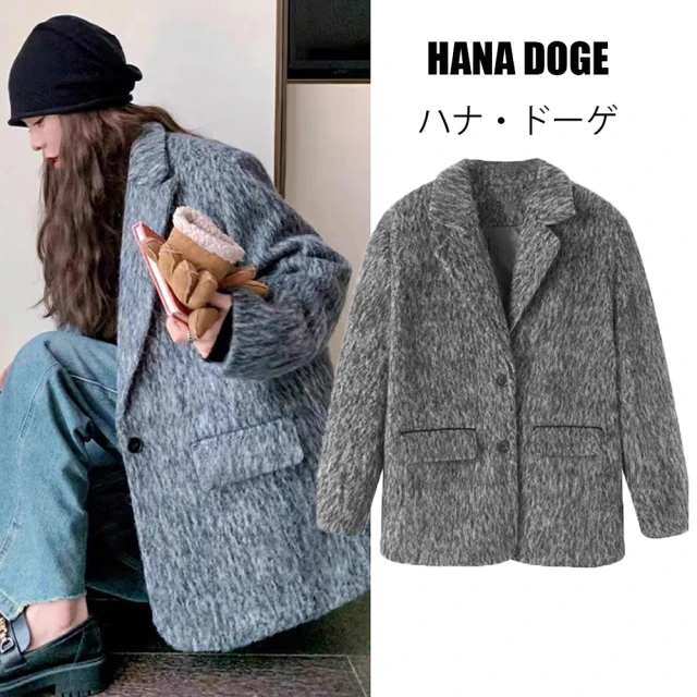 HANA DOGE ハナ・ドーゲ 復古赫本風大翻領喇叭袖寬鬆