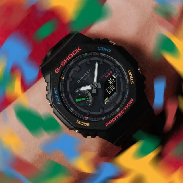 【CASIO 卡西歐】G-SHOCK  農家橡樹 太陽能雙顯腕錶 45.4mm(GA-B2100FC-1A)