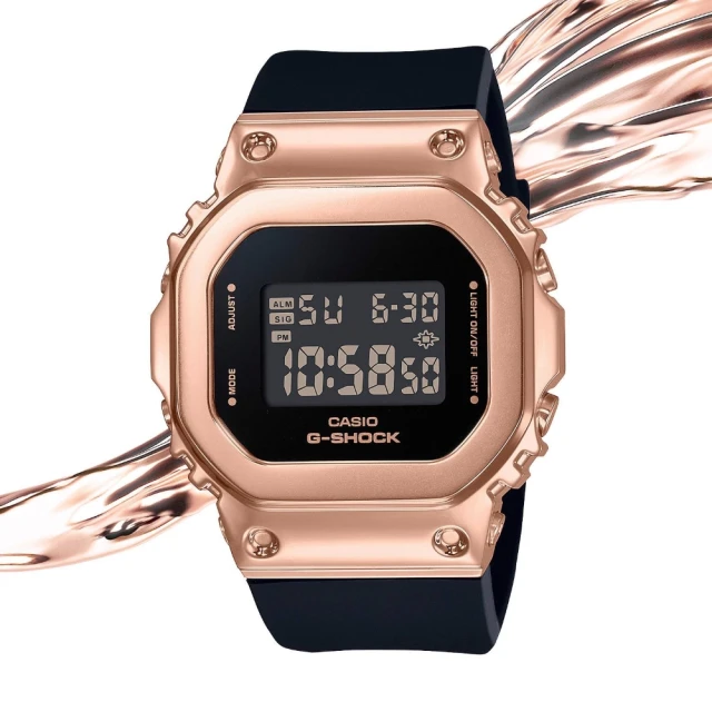 CASIO 卡西歐 G-SHOCK 簡約優雅 韓團 ITZY 玫瑰金錶殼 金屬時尚女錶(GM-S5600PG-1)