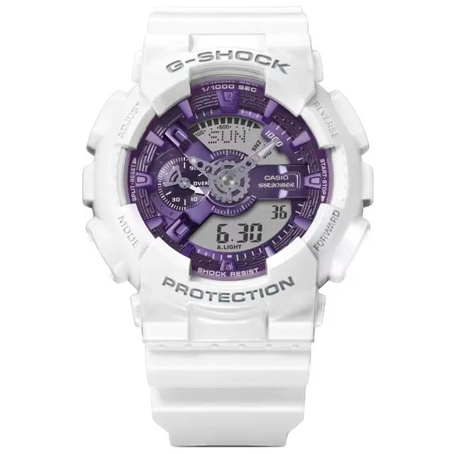 【CASIO 卡西歐】G-SHOCK ITZY 禮志 冬季光彩 繽紛色彩雙顯腕錶(GA-110WS-7A)