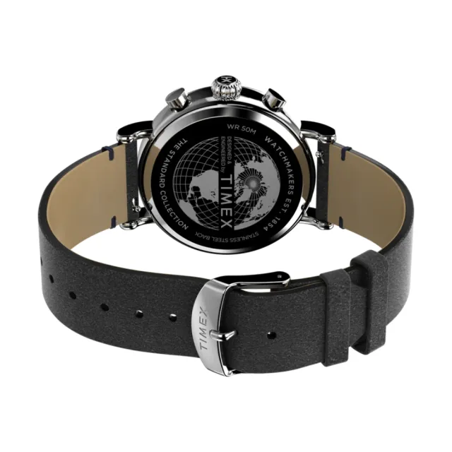 【TIMEX】天美時 復刻系列  41 毫米環保皮革計時碼錶 海軍藍x黑TXTW2V71100