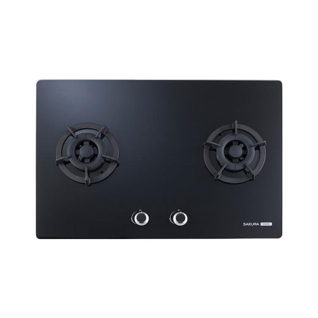 【SAKURA 櫻花】二口大面板易清檯面瓦斯爐 黑色玻璃(G-2623G NG1/LPG 含基本安裝)