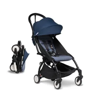 【STOKKE 官方直營】YOYO 6+ 嬰兒推車經典組合-法航藍(包含車架、6+顏色布件、6+雨罩、腳踏板、杯架)