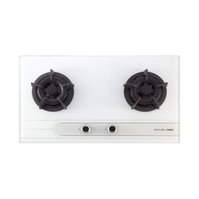 【SAKURA 櫻花】二口小面板易清檯面式瓦斯爐 白色玻璃(G-2522G NG1/LPG  含基本安裝)
