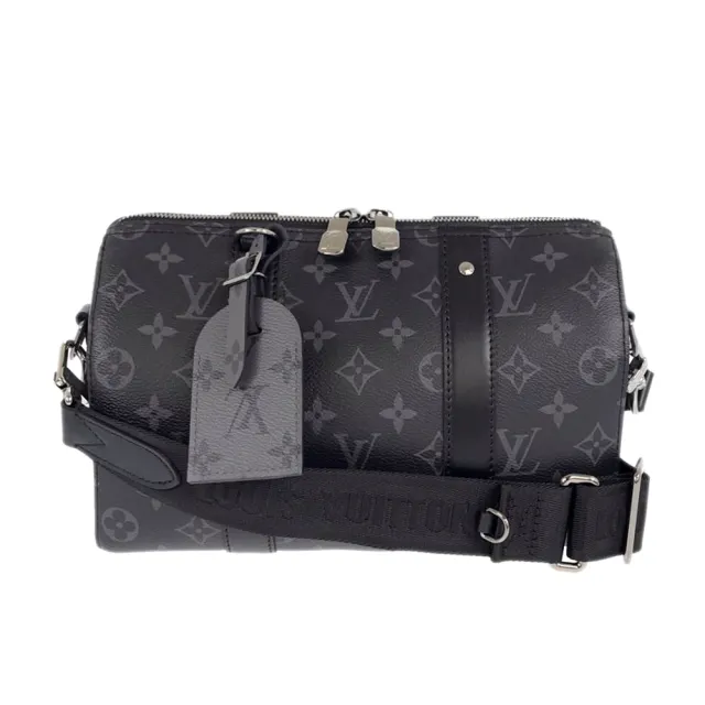 Louis Vuitton 路易威登 M45936 經典Monogram帆布City Keepall系列牛皮飾邊肩背斜背包(全新展示品-黑色)