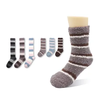 【瑟夫貝爾】冬襪一入組 大人襪 兒童襪 地板襪 止滑 厚底 保暖(秋冬保暖 條紋 襪子)