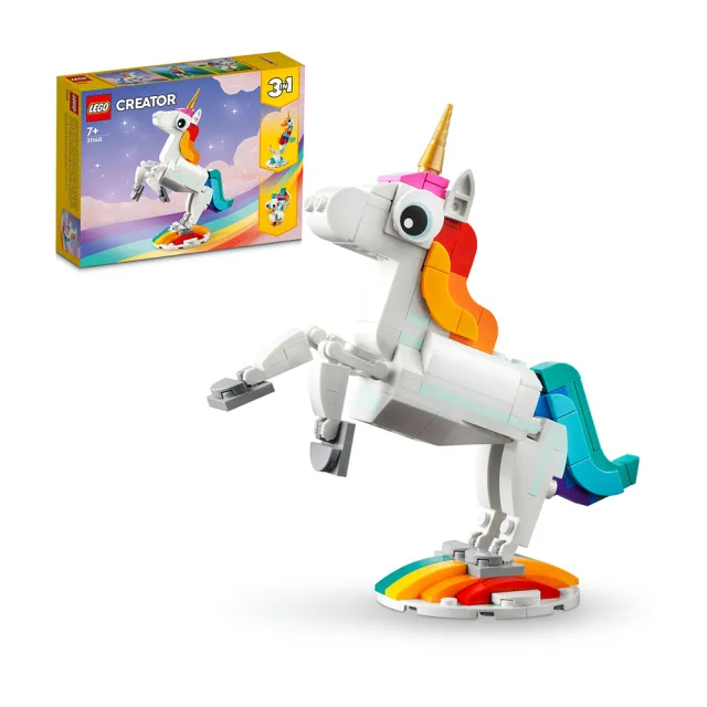 LEGO 樂高】創意百變系列3合1 31140 魔幻獨角獸(動物玩具益智積木海馬