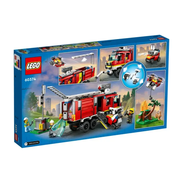 【LEGO 樂高】城市系列 60374 消防指揮車(消防車 交通工具)