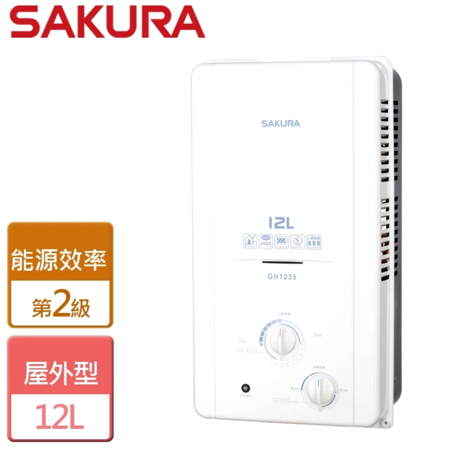 SAKURA 櫻花 12公升ABS抗風型防空燒熱水器RF式L