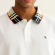 【Arnold Palmer 雨傘】男裝-寬鬆格紋拼接POLO衫(白色)