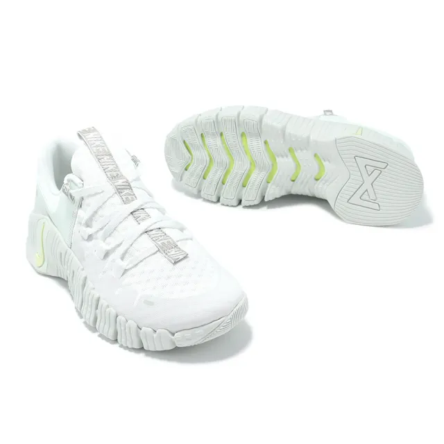 【NIKE 耐吉】訓練鞋 Free Metcon 5 PRM 女鞋 男鞋 白 綠 襪套 針織 健身 運動鞋(FJ1548-100)