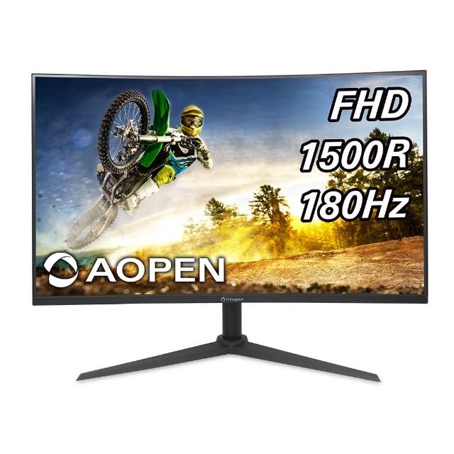 AOPEN 32HC5QR 31.5吋曲面 VA 顯示器 180Hz 重新整理率 1920x1080 解析度 看片追劇護眼首選 AMD FreeSync Premium