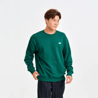 【NEW BALANCE】NB 刺繡NB圓領長袖上衣_男性_綠色_MT41507NWG(美版 版型偏大)