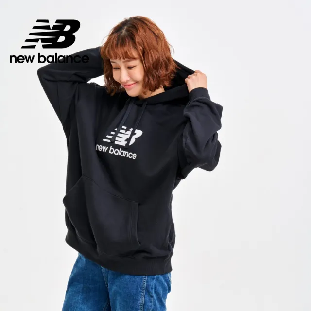 【NEW BALANCE】NB 帽T_女性_黑色_WT41504BK(美版 版型偏大)