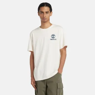 【Timberland】男款白色背面 Logo 短袖 T 恤(A42Q5CR3)