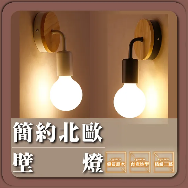 【GoldBright 金亮】簡約壁燈 樓梯壁燈 床頭壁燈 實木壁燈 原木壁燈 簡約北歐壁燈 工業風壁燈(不含光源)