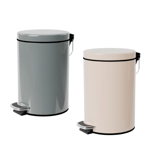 IDEACO 摩登圓形家用垃圾桶-附蓋-6L-多色可選(附蓋