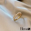 【HERA 赫拉】日系輕奢氣質時尚交叉珍珠戒指 H112122604(交叉珍珠戒指)