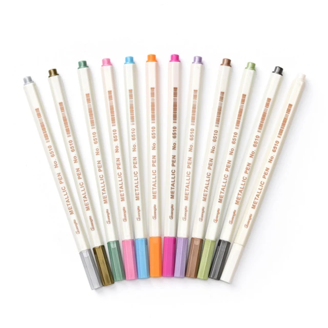 【WARM DAY LIFE】一組12色 金屬色專用筆 各種上色 油漆筆 火漆金屬筆(火漆印章可用 寫卡片 筆)