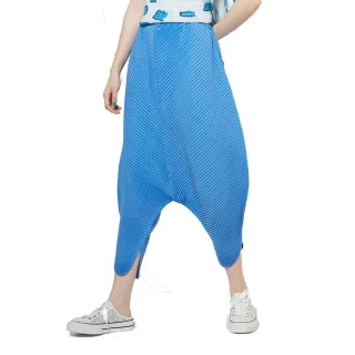 【GLORY21】速達-網路獨賣款-壓摺燈籠褲(淺藍)