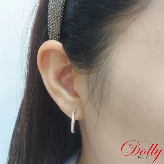 【DOLLY】0.45克拉 18K金輕珠寶玫瑰金鑽石耳環