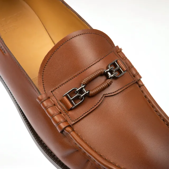 【BALLY】棕色飾1851牛皮莫卡辛鞋(bally 休閒鞋)