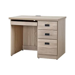 【Homelike】艾達3.5尺附插座書桌-橡木色