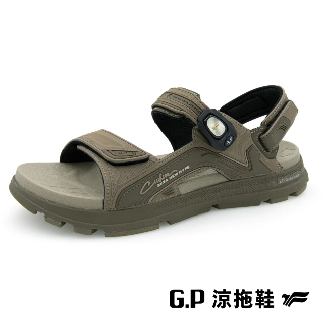 【G.P】G-tech Foam緩震高彈磁扣兩用涼拖鞋G9592M-橄欖綠(SIZE:39-44 共三色)
