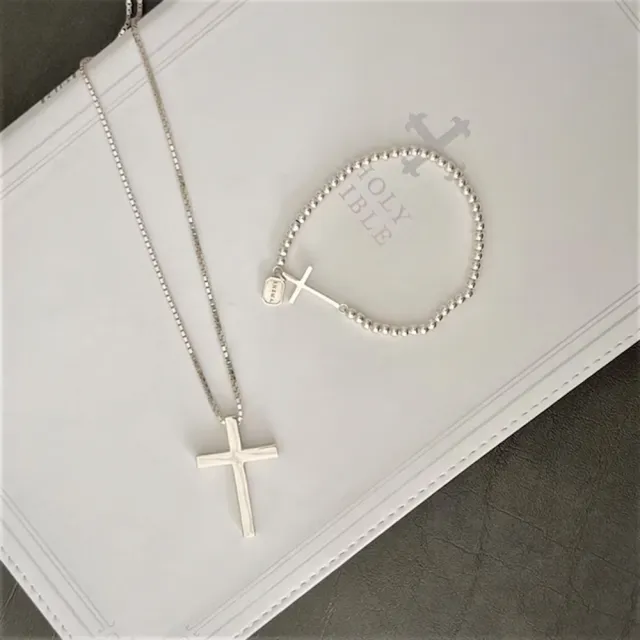 【RHEMA】ANNA 純銀珠串十字架手鍊
