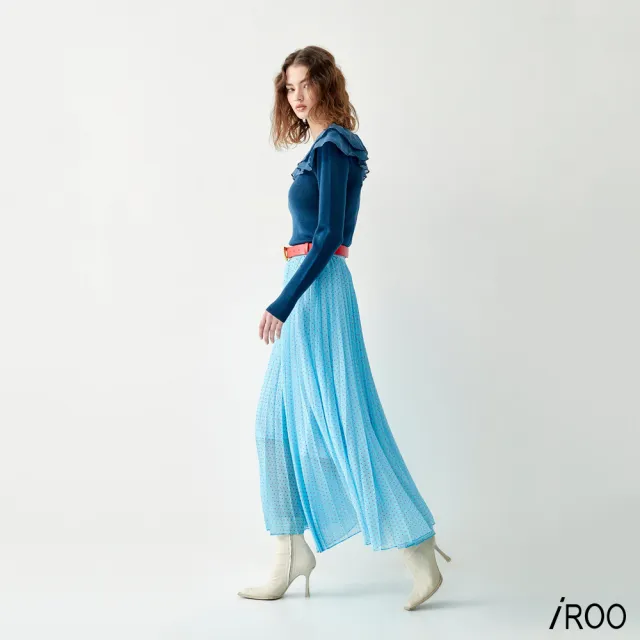【iROO】桔點點壓摺長裙