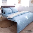 【LUST】米蘭簡約-藍 100%精梳純棉、雙人加大6尺床包/枕套/薄被套組(台灣製)