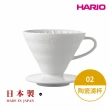 【HARIO】白色磁石濾杯02+經典燒杯咖啡壺300ml 套裝組(手沖咖啡 分享壺 耐熱玻璃 咖啡濾杯 V型濾杯 禮物)