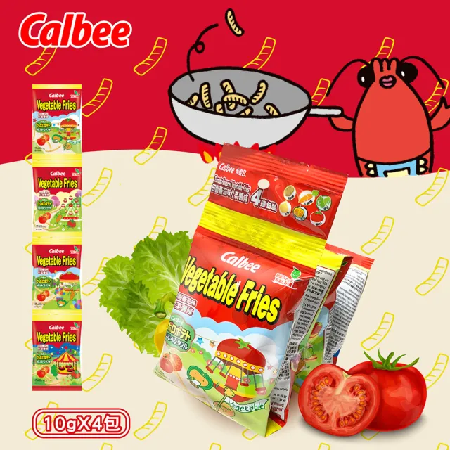 【Calbee 卡樂比】蔬菜薯條-田園蔬菜口味(10gX4包)