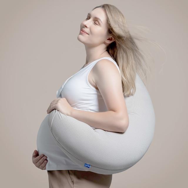 【Gennies 奇妮】智能恆溫抗菌月亮枕(咖啡紗灰 1芯1套)