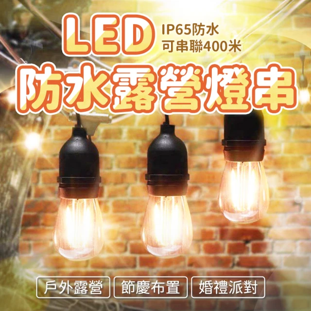 特克曼 露營戶外防水防風燈串 LED省電IP65防水 高品質檢驗合格(可串聯多條 文青市集 庭園布置氣氛燈)