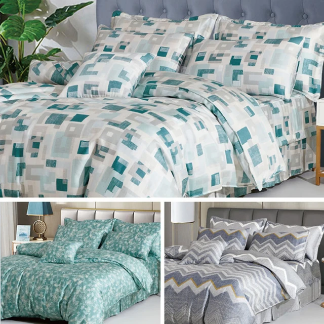 京都手祚 珠光舒柔棉兩用被歐式鋪棉床罩六件組(雙人/加大 均