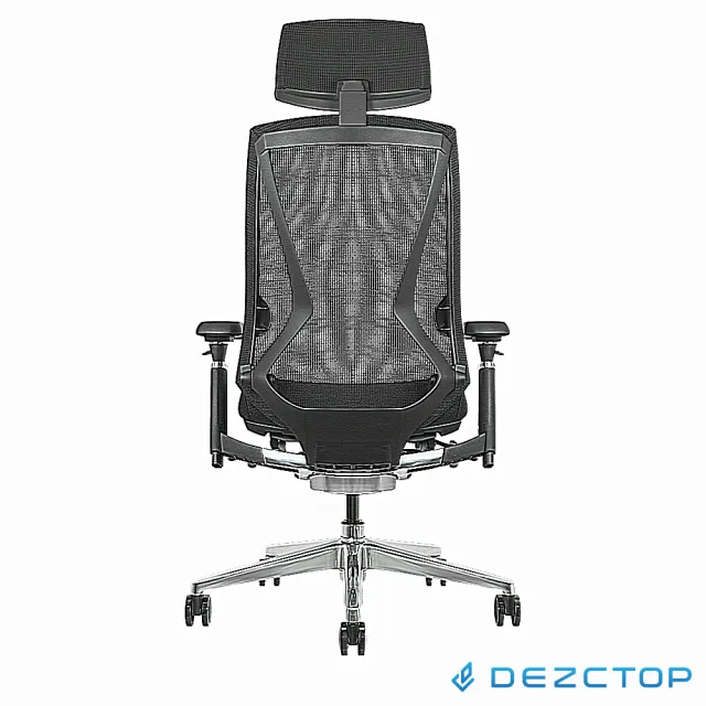 【DEZCTOP】Arc 人體工學椅-黑(透氣減壓｜雙弧背框｜ 完美支撐｜ 高舒適度)
