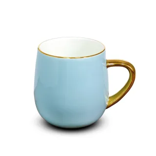 【Royal Duke】福氣骨瓷馬克杯-海闊天空-水藍色(福氣 骨瓷 大容量馬克杯 咖啡杯)