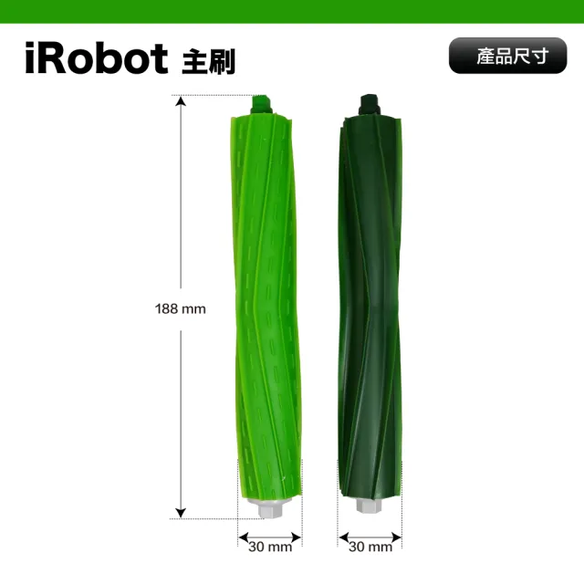 【Janpost】iRobot Roomba i7 i7+ E5 E6 系列掃地機器人 主刷_1對(型號:i3/i3+/i4/i7/i7+/E5/E6適用)