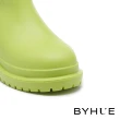 【BYHUE】溫暖可愛兩穿毛茸茸襪套軟芯圓頭厚底短雨靴(綠)