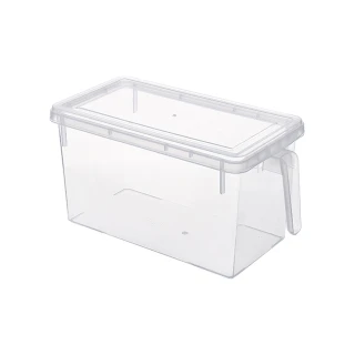 【Cap】多功能透明帶蓋手柄收納盒(冰箱收納/調味料收納/小物收納/保鮮盒)
