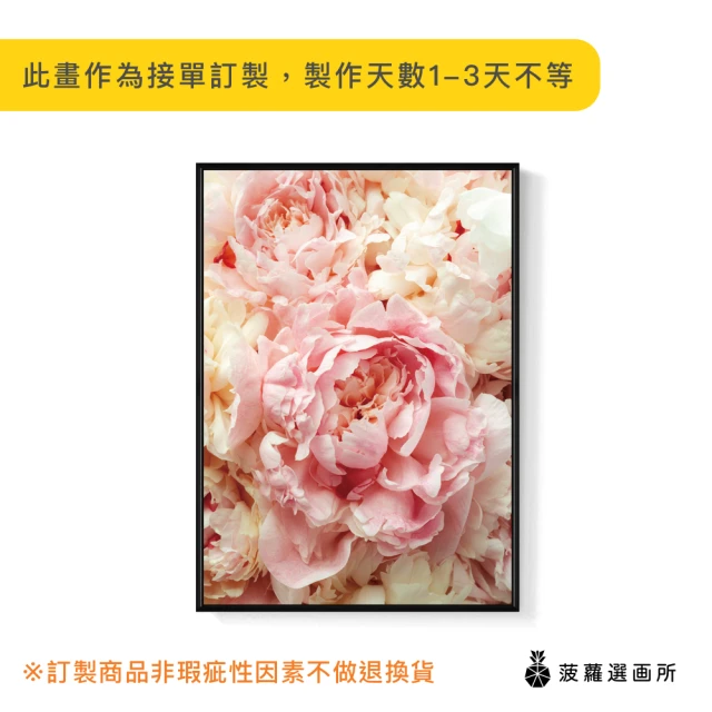 菠蘿選畫所 胭脂牡丹-70x100cm(招福吉祥花卉掛畫/高