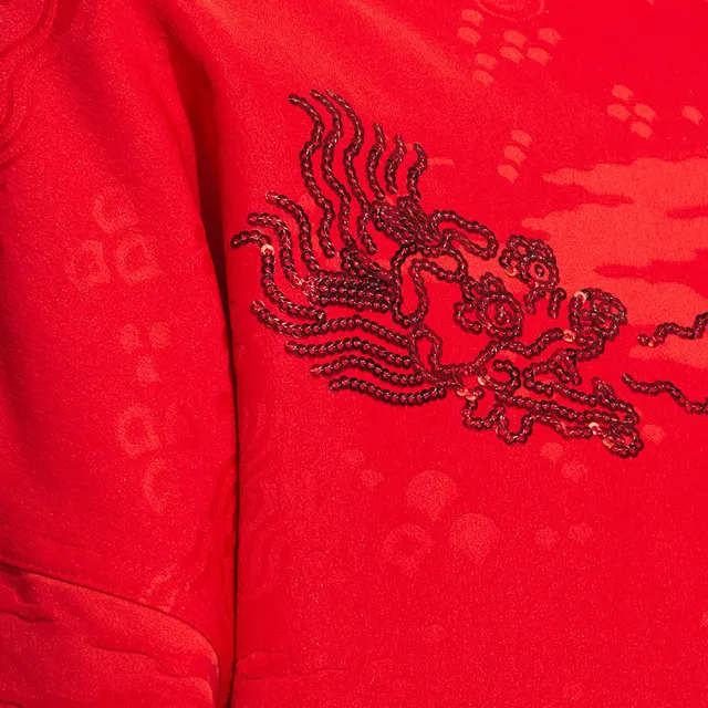 【adidas 愛迪達】STLE PAD JKT 女款 紅色 新年 CNY 休閒 龍年 飛行外套 外套 IX4220