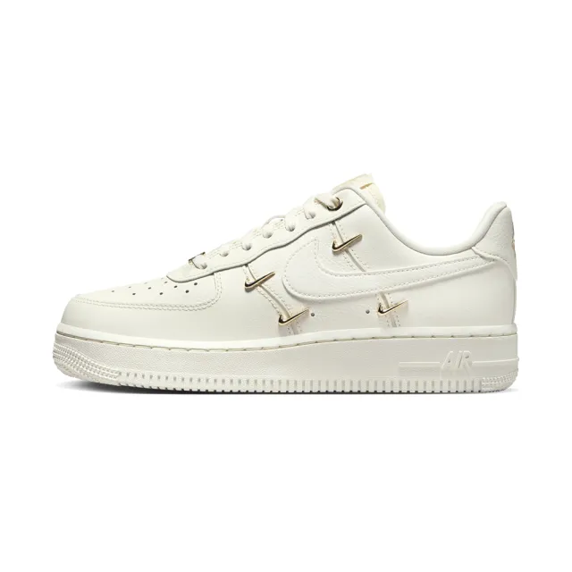 【NIKE 耐吉】Air Force 1 Mini Gold 女鞋 白色 小金勾 四勾 小白鞋 AF1 休閒鞋 FV3654-111