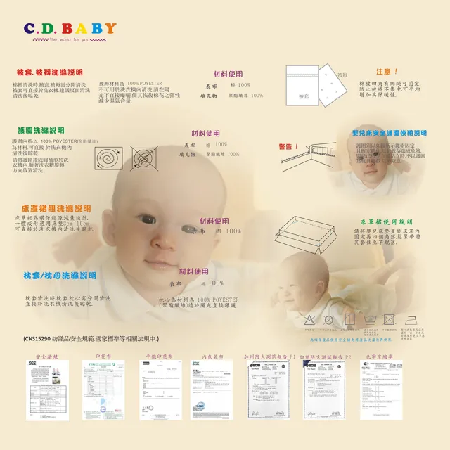 【C.D.BABY】嬰兒寢具四季被組小鹿潘比 M(嬰兒寢具 嬰兒棉被 嬰兒床護圍 嬰兒床床罩 嬰兒枕)