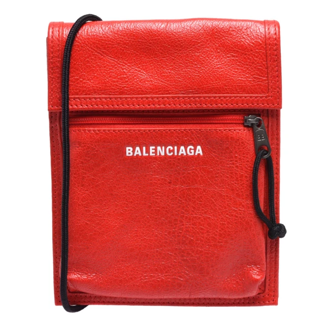 Balenciaga 巴黎世家 經典Explorer系列品牌粗體字母烙印小羊皮斜背包(小-紅532298-DB505-6501)