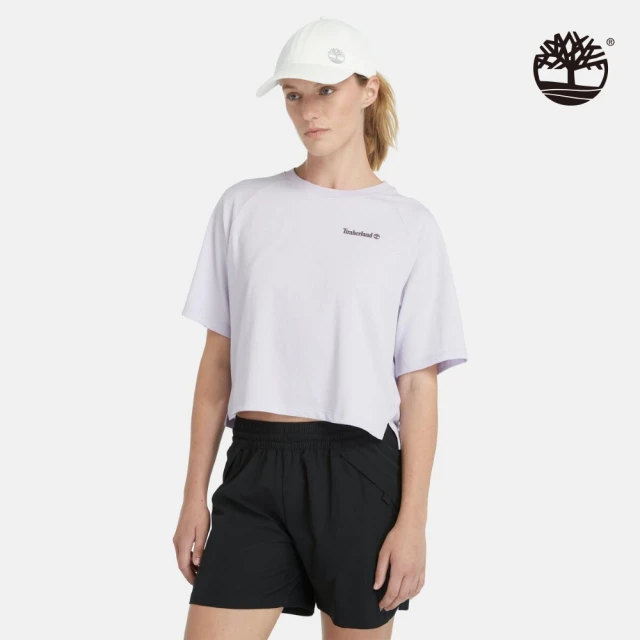 Timberland 女款粉紫色吸濕排汗短袖 T 恤(A5VBYEG3)