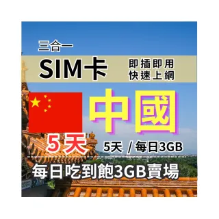 【CPMAX】中國旅遊上網 5天每日3GB 高速流量(中港澳上網 SIM25)