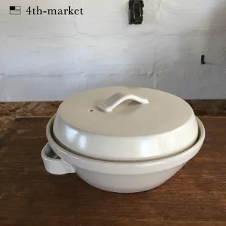 【好拾物】4TH MARKET 日本製 陶鍋 日式湯鍋 燉煮湯鍋 火鍋 日式陶鍋 土鍋 2000ML(白色)